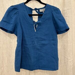 Sea New York Linen Puff Sleeve Top